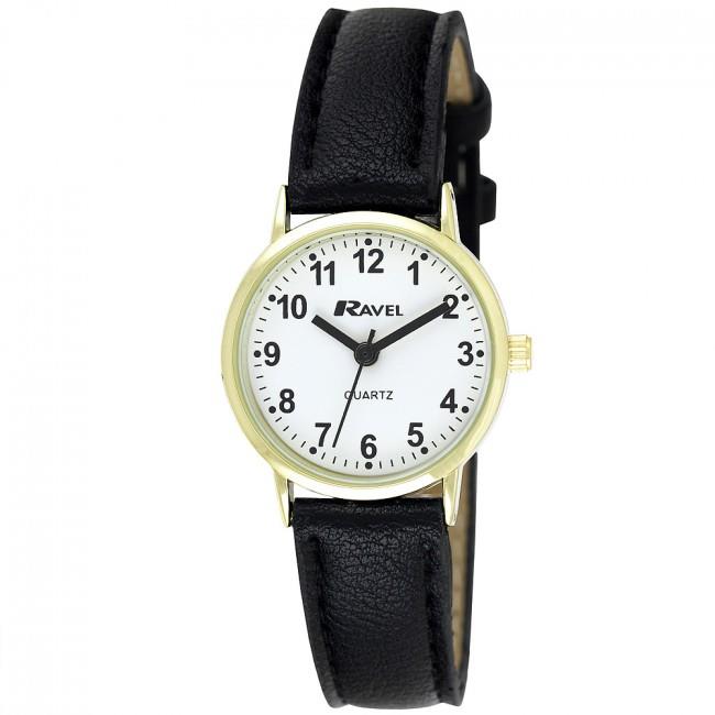 Ravel Ladies Basic Strap Black / Gold / White Watch R0129.16.2