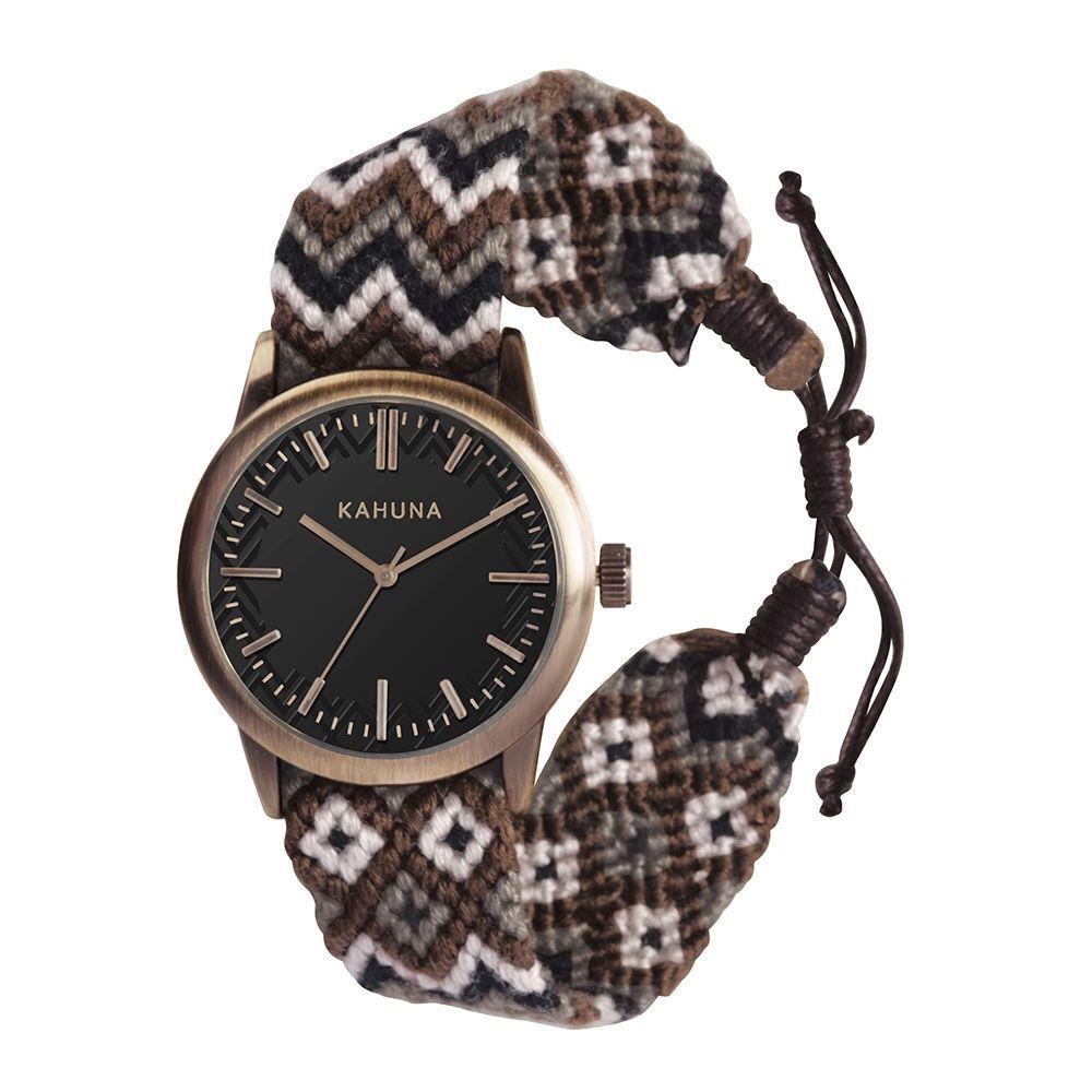 Kahuna Mens Grey Woven Fabric Strap Friendship Watch KGF-0006G  - CLEARANCE NEEDS RE-BATTERY