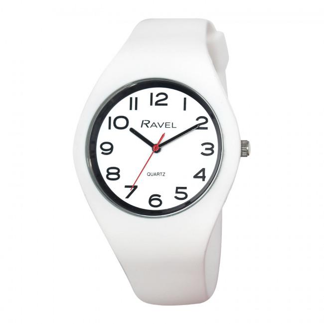 Ravel Unisex Large Comfort Fit White Silicone Watch R1804.44