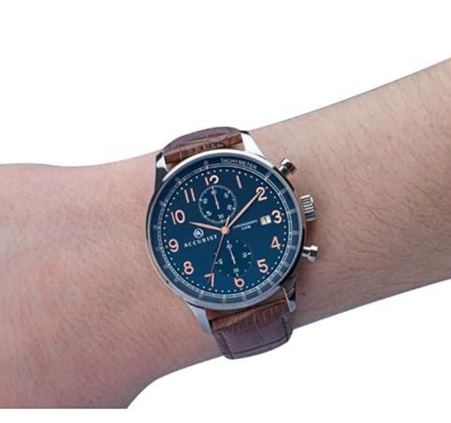 Accurist 7196 Orologio Da Uomo | Design Classico Con Dettagli Blu | Movimento Al Quarzo | Garanzia Ufficiale