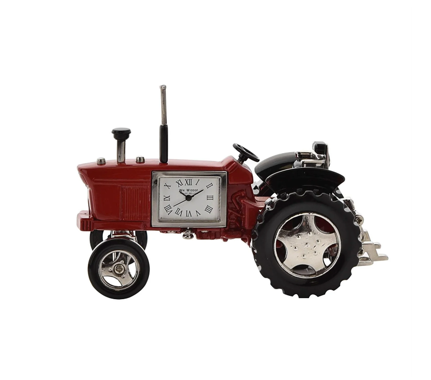Red Tractor Miniature Clock