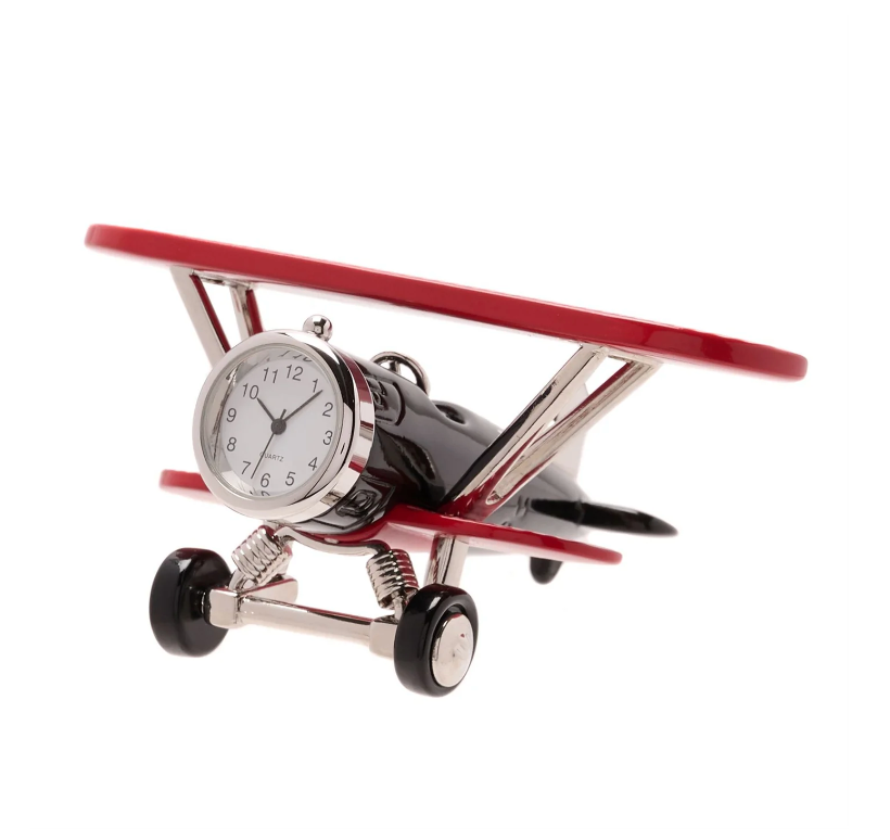 Biplane Miniature Clock