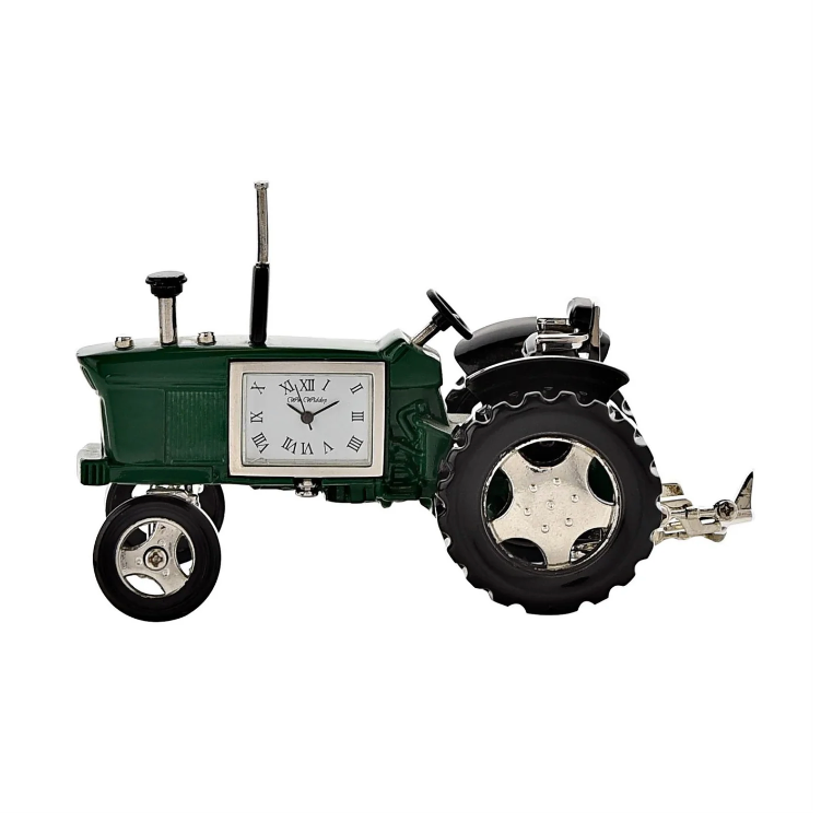 Green Tractor Miniature Clock