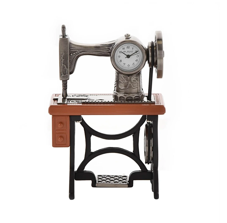 Sewing Machine Miniature Clock