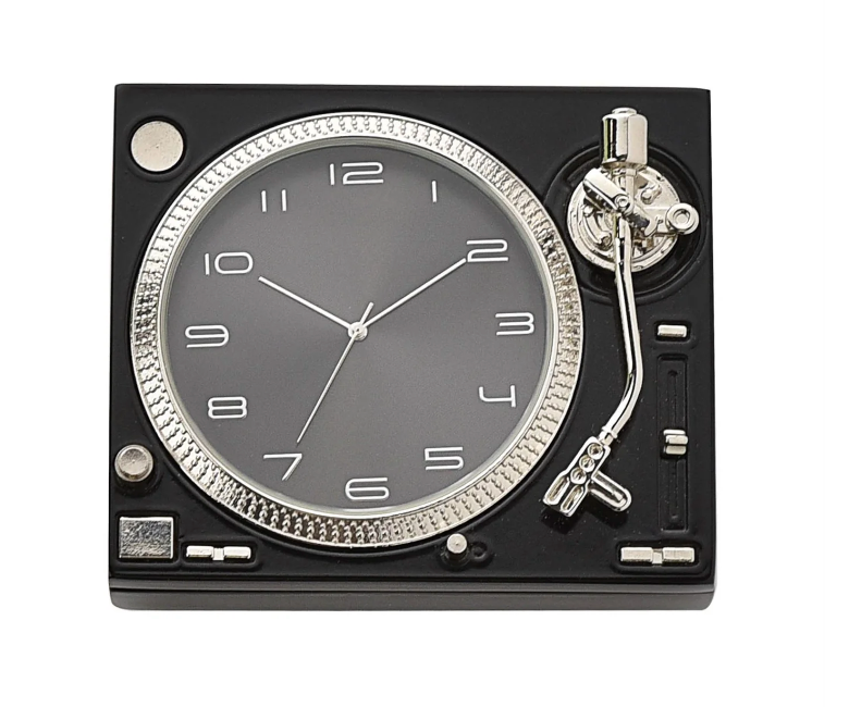 Record Player Miniature Clock