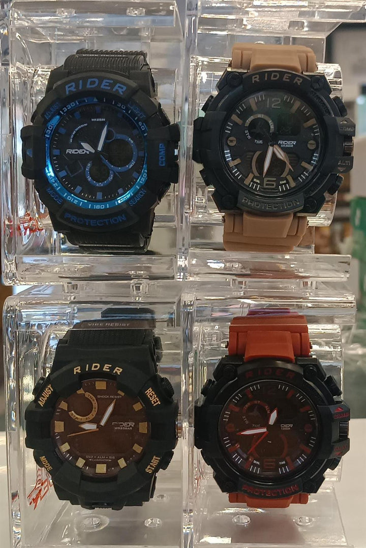 Rider Mens Dual Time Digital Watch Assorted Models  - CLEARANCE NEEDS RE-BATTERY